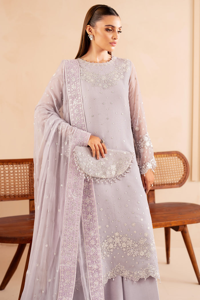 Farasha Luxury Formal Embroidered Chiffon Unstitched 3Pc Suit - Vivid