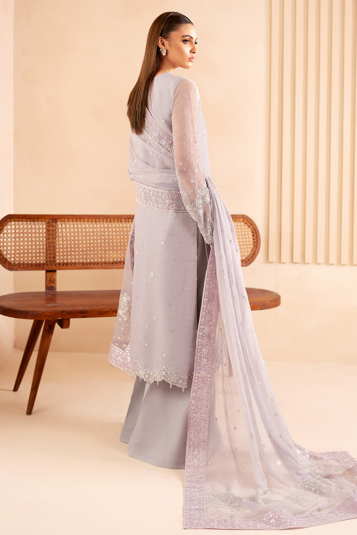 Farasha Luxury Formal Embroidered Chiffon Unstitched 3Pc Suit - Vivid