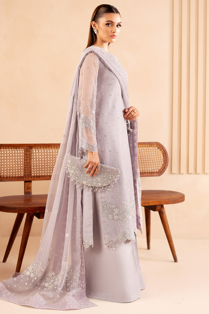 Farasha Luxury Formal Embroidered Chiffon Unstitched 3Pc Suit - Vivid