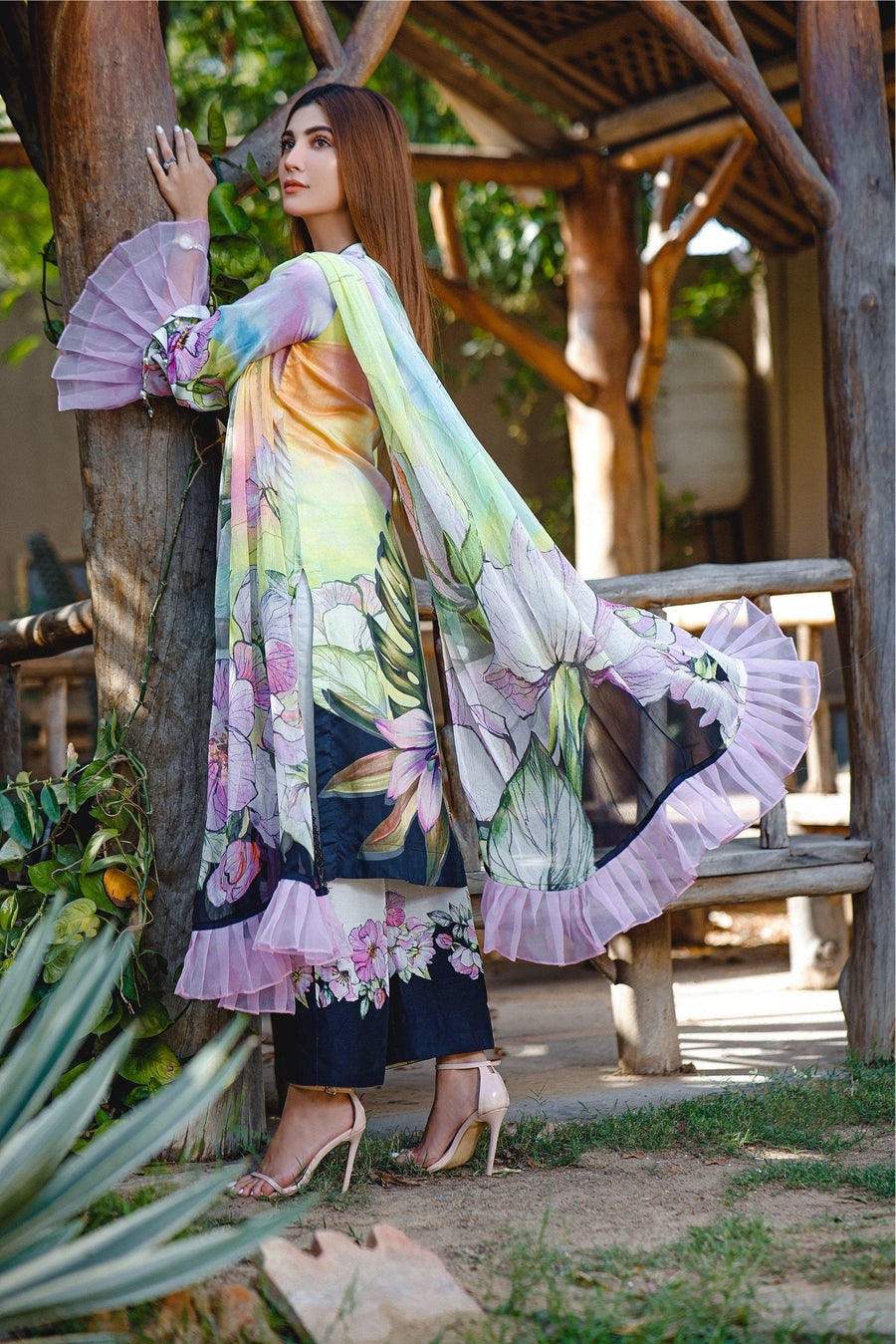 Feathers Premium Printed Lawn Unstitched 3Pc Suit WATER LILY-NJL018