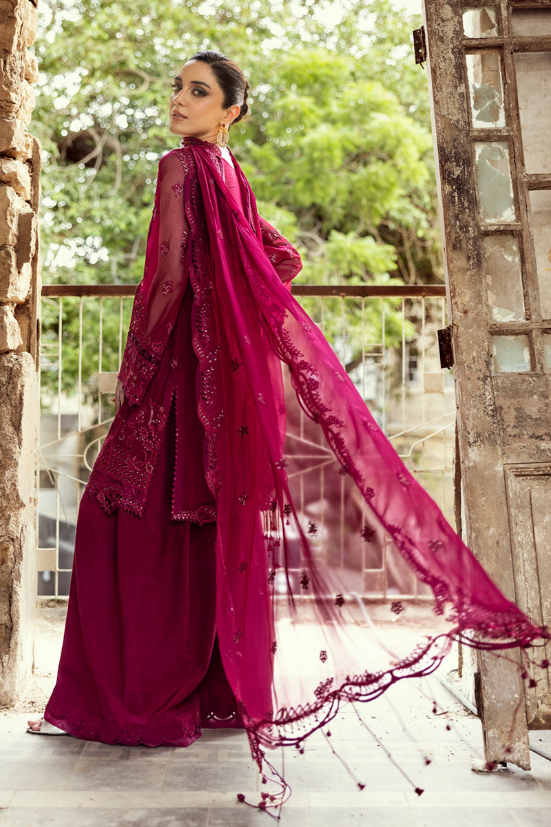 Qalamkar Embroidered Luxury Chiffon Unstitched 3Pc Suit WC-02 SIOFE