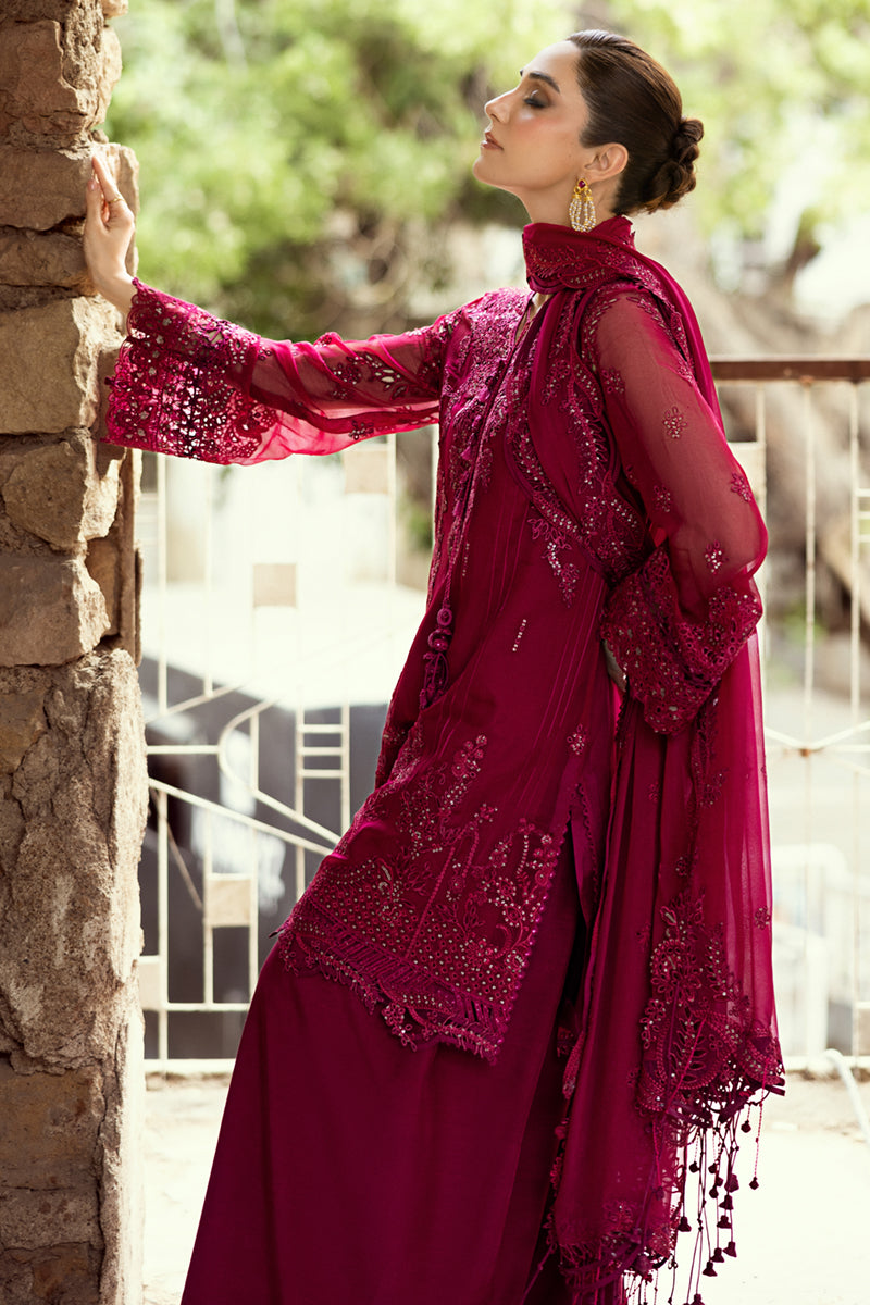 Qalamkar Embroidered Luxury Chiffon Unstitched 3Pc Suit WC-02 SIOFE