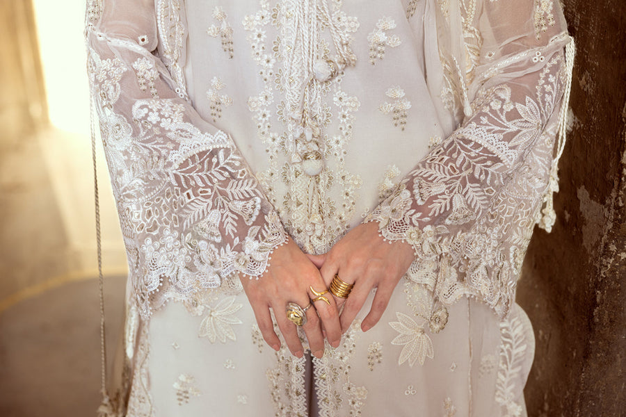 Qalamkar Embroidered Luxury Chiffon Unstitched 3Pc Suit WC-03 ROISE