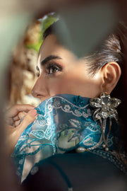 Qalamkar Embroidered Luxury Chiffon Unstitched 3Pc Suit WC-04 NESSA