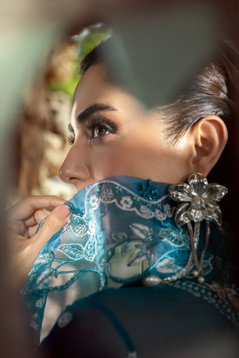 Qalamkar Embroidered Luxury Chiffon Unstitched 3Pc Suit WC-04 NESSA