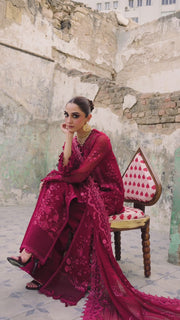 Qalamkar Embroidered Luxury Chiffon Unstitched 3Pc Suit WC-06 JAYNE