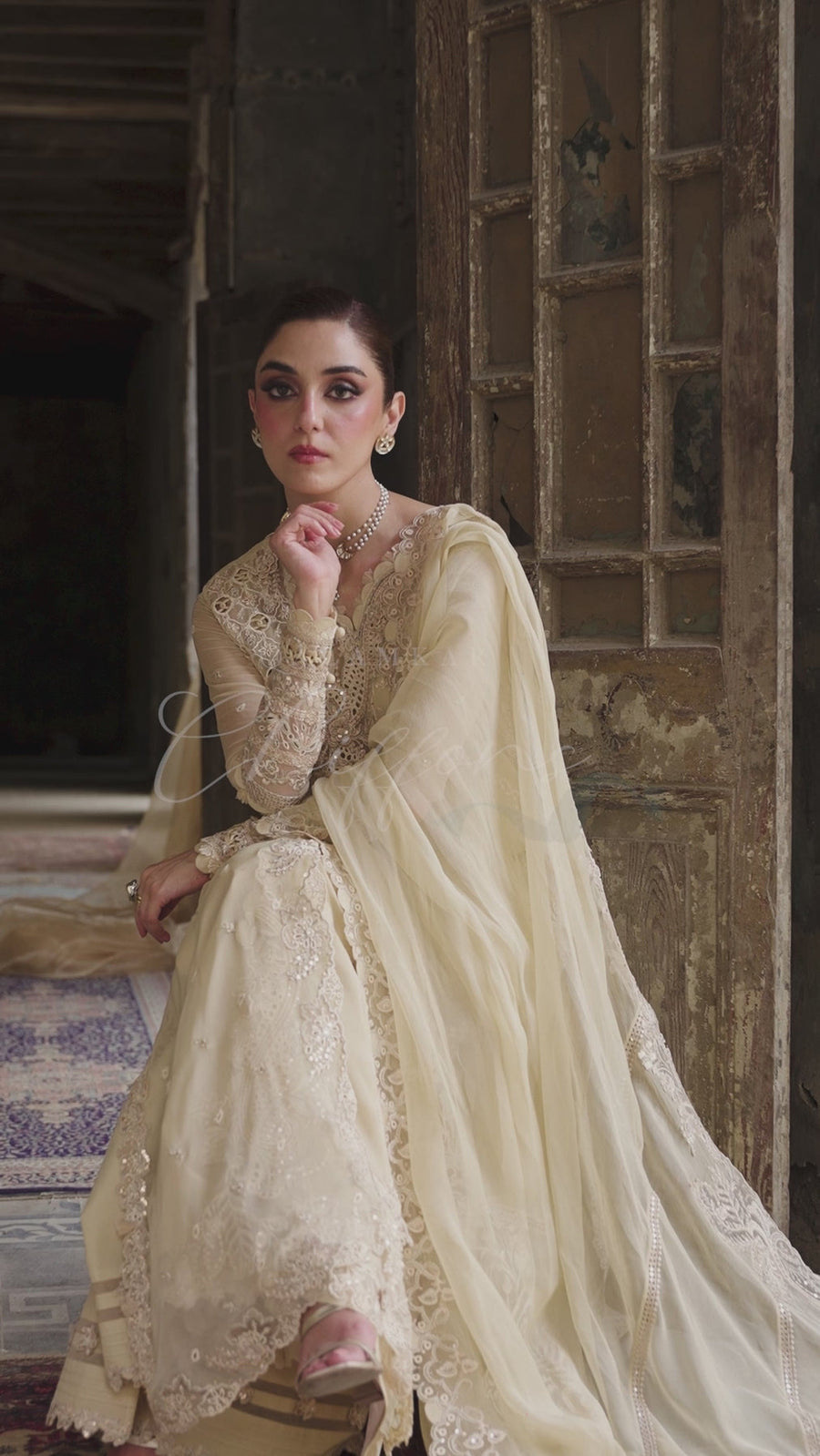Qalamkar Embroidered Luxury Chiffon Unstitched 3Pc Suit WC-07 HEELA
