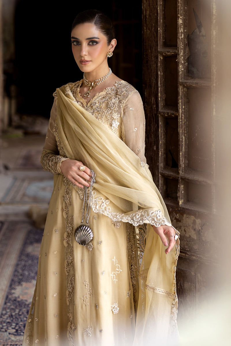 Qalamkar Embroidered Luxury Chiffon Unstitched 3Pc Suit WC-07 HEELA