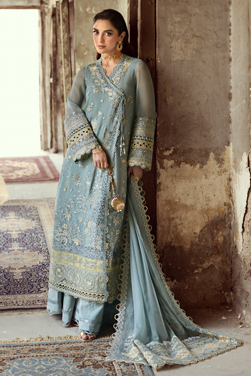 Qalamkar Embroidered Luxury Chiffon Unstitched 3Pc Suit WC-08 VEVIN