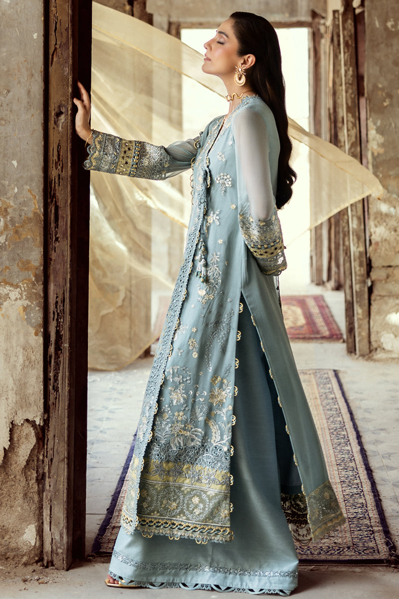 Qalamkar Embroidered Luxury Chiffon Unstitched 3Pc Suit WC-08 VEVIN