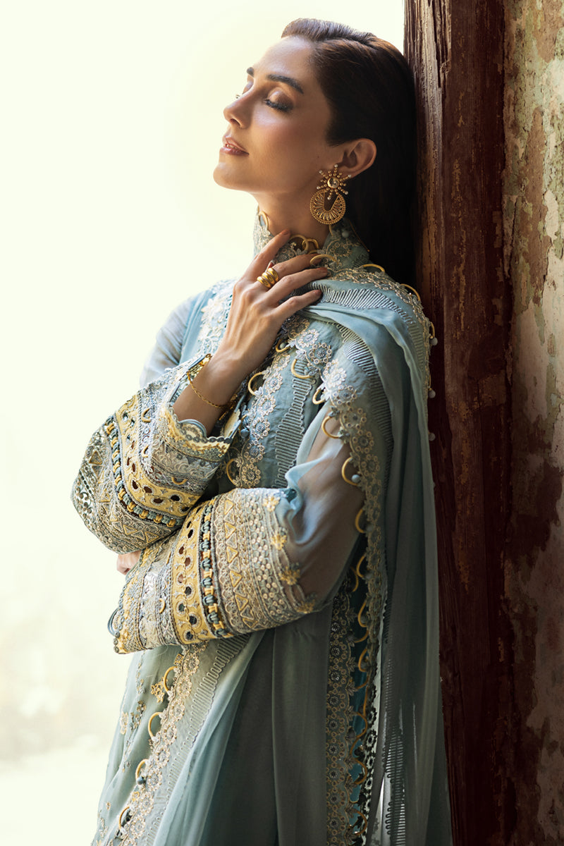 Qalamkar Embroidered Luxury Chiffon Unstitched 3Pc Suit WC-08 VEVIN