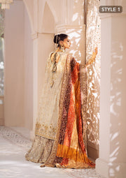 AIK Atelier Wedding Festive Embroidered Kundan Zari Unstitched 3Pc Suit LOOK-01
