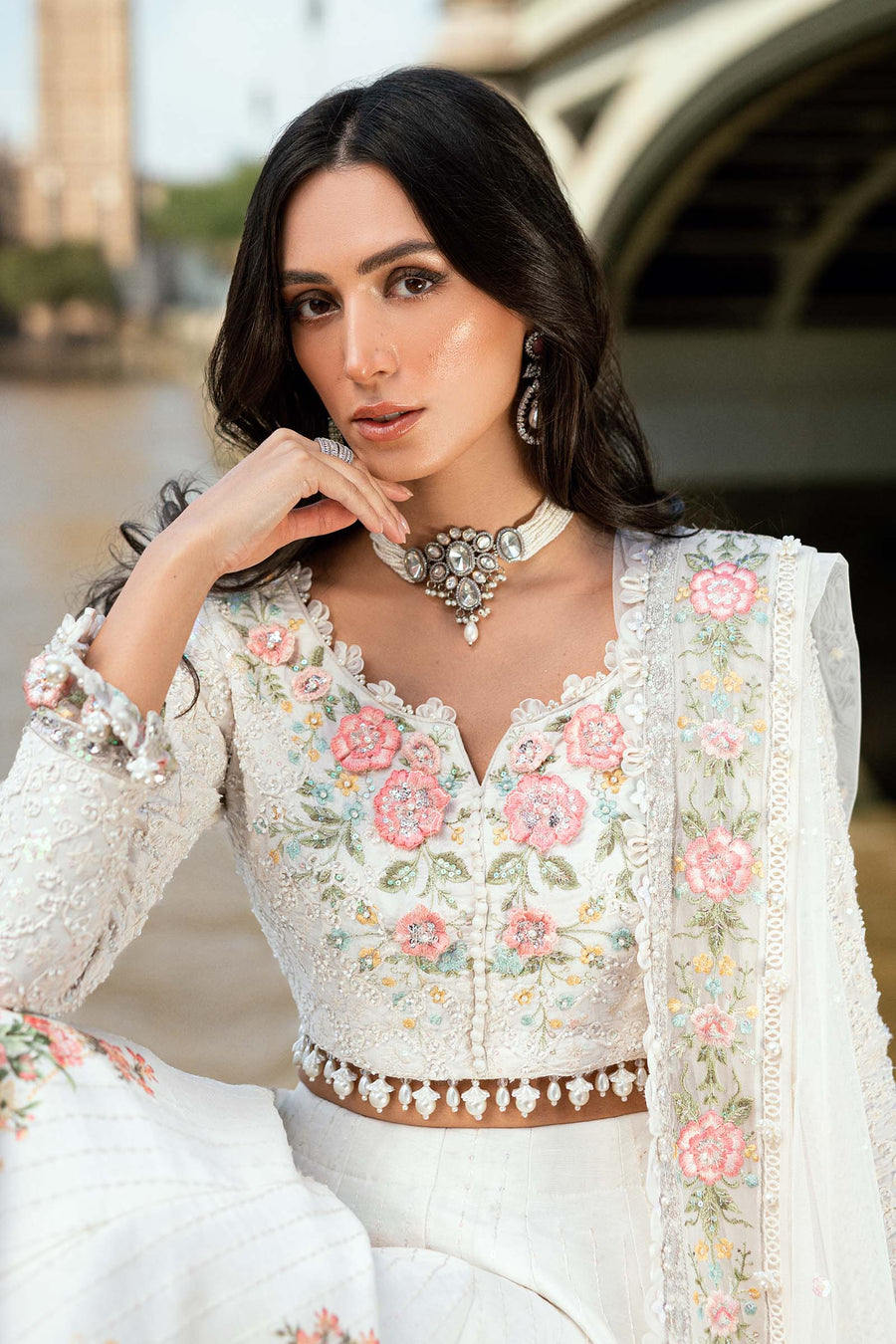 Maria.B Soiree Embroidered Raw Silk Unstitched 3Pc Suit WF-09-02