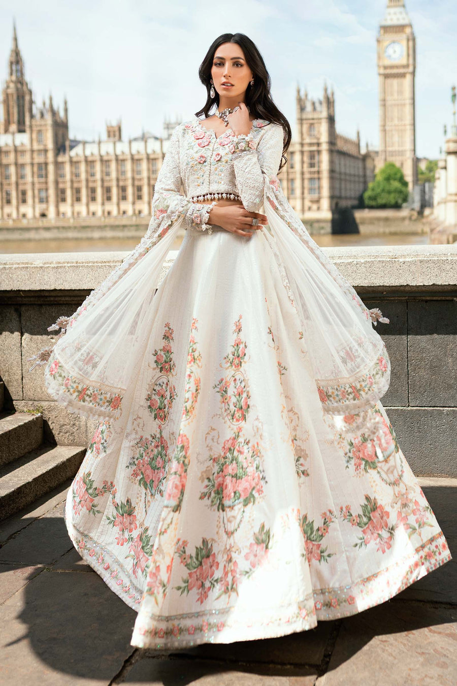 Maria.B Soiree Embroidered Raw Silk Unstitched 3Pc Suit WF-09-02