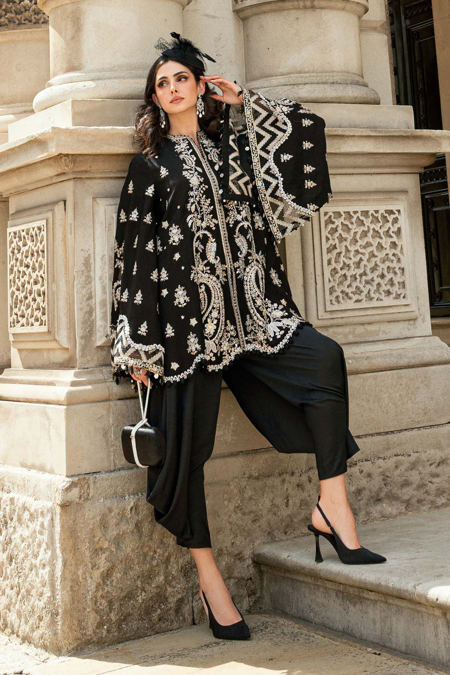 Maria.B Soiree Embroidered Raw Silk Unstitched 3Pc Suit WF-09-03