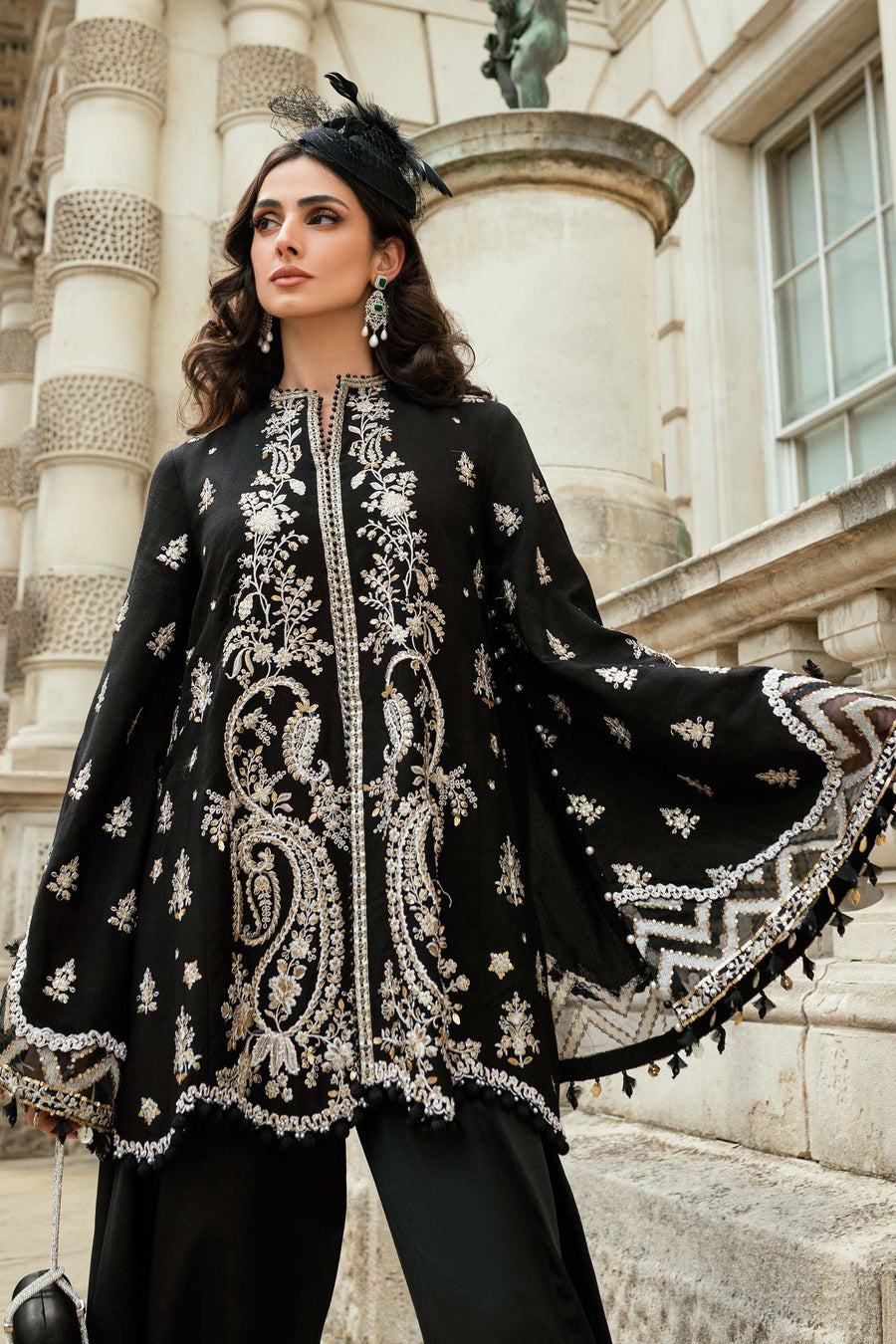 Maria.B Soiree Embroidered Raw Silk Unstitched 3Pc Suit WF-09-03