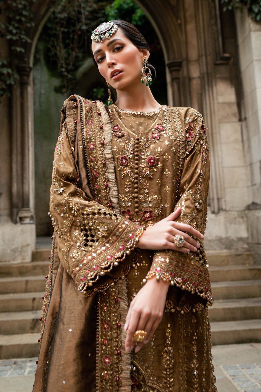 Maria.B Soiree Embroidered Raw Silk Unstitched 3Pc Suit WF-09-04