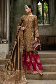 Maria.B Soiree Embroidered Raw Silk Unstitched 3Pc Suit WF-09-04