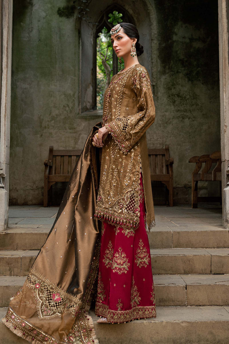 Maria.B Soiree Embroidered Raw Silk Unstitched 3Pc Suit WF-09-04
