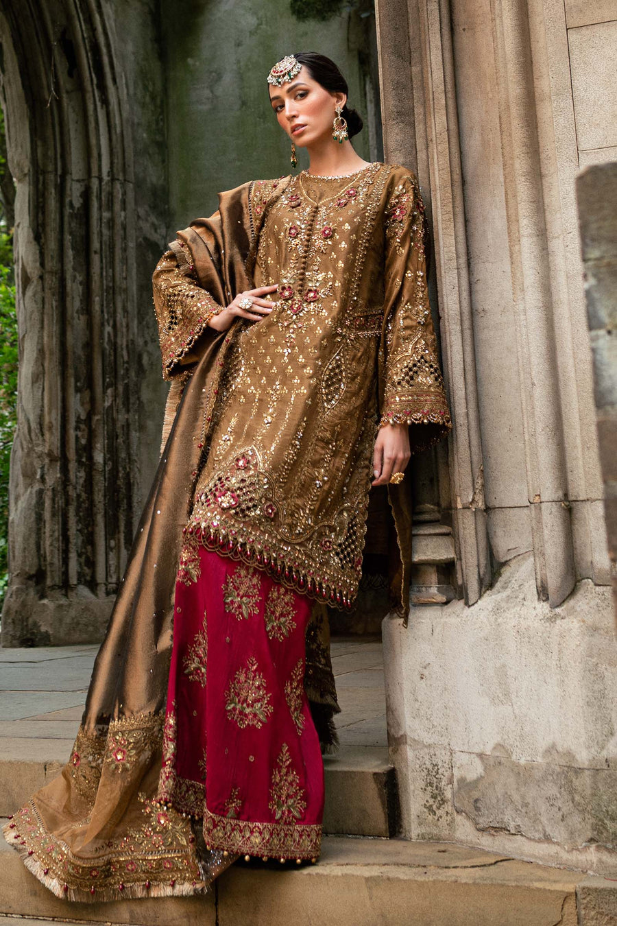 Maria.B Soiree Embroidered Raw Silk Unstitched 3Pc Suit WF-09-04