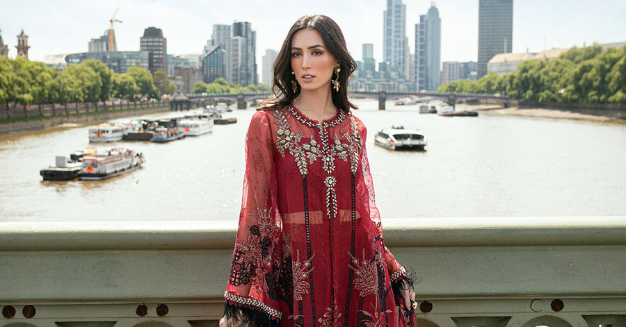 Maria.B Soiree Embroidered Organza Unstitched 3Pc Suit WF-09-06