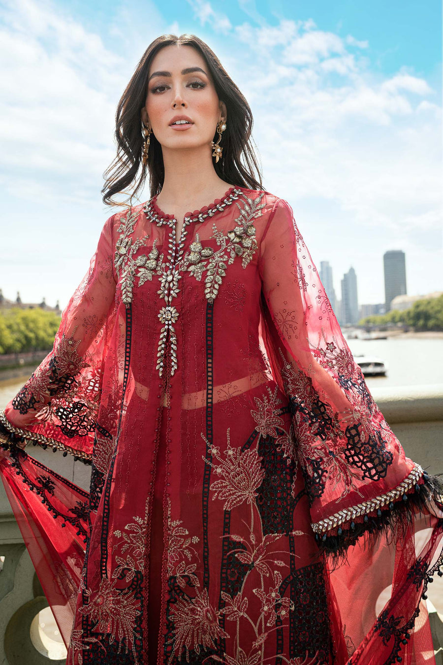 Maria.B Soiree Embroidered Organza Unstitched 3Pc Suit WF-09-06