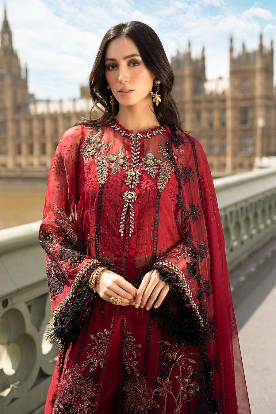 Maria.B Soiree Embroidered Organza Unstitched 3Pc Suit WF-09-06