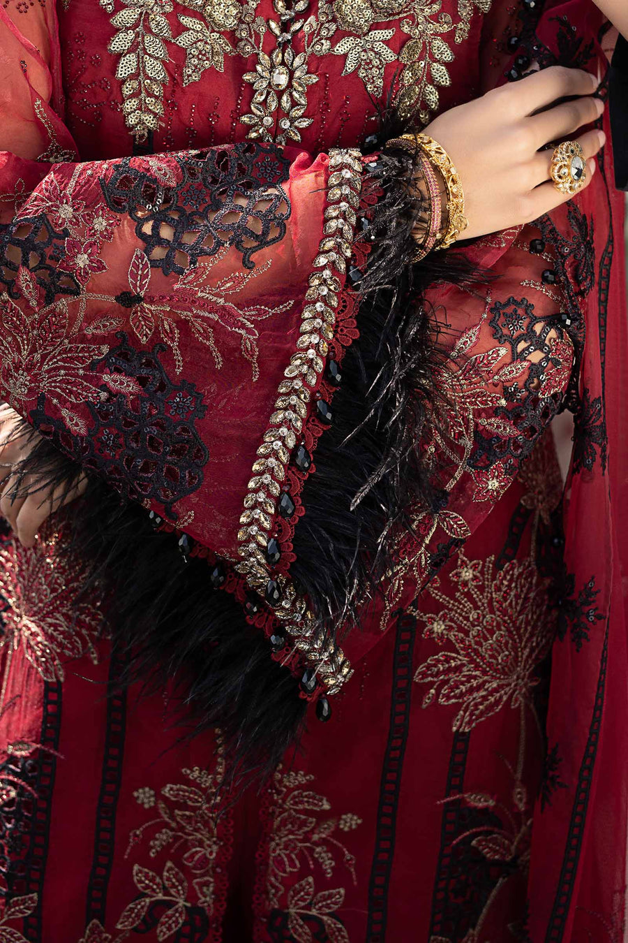 Maria.B Soiree Embroidered Organza Unstitched 3Pc Suit WF-09-06