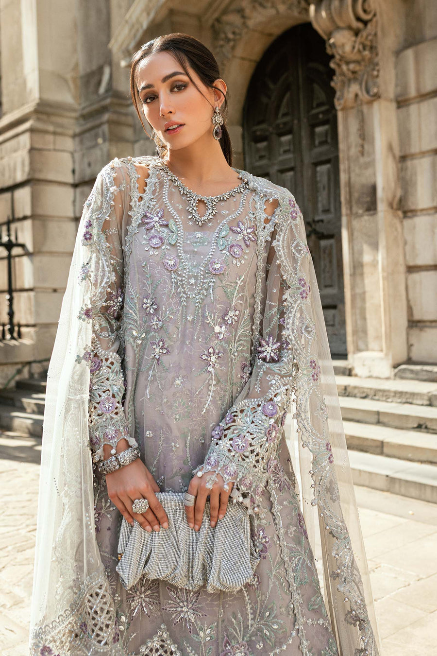 Maria.B Soiree Embroidered Net Unstitched 3Pc Suit WF-09-07