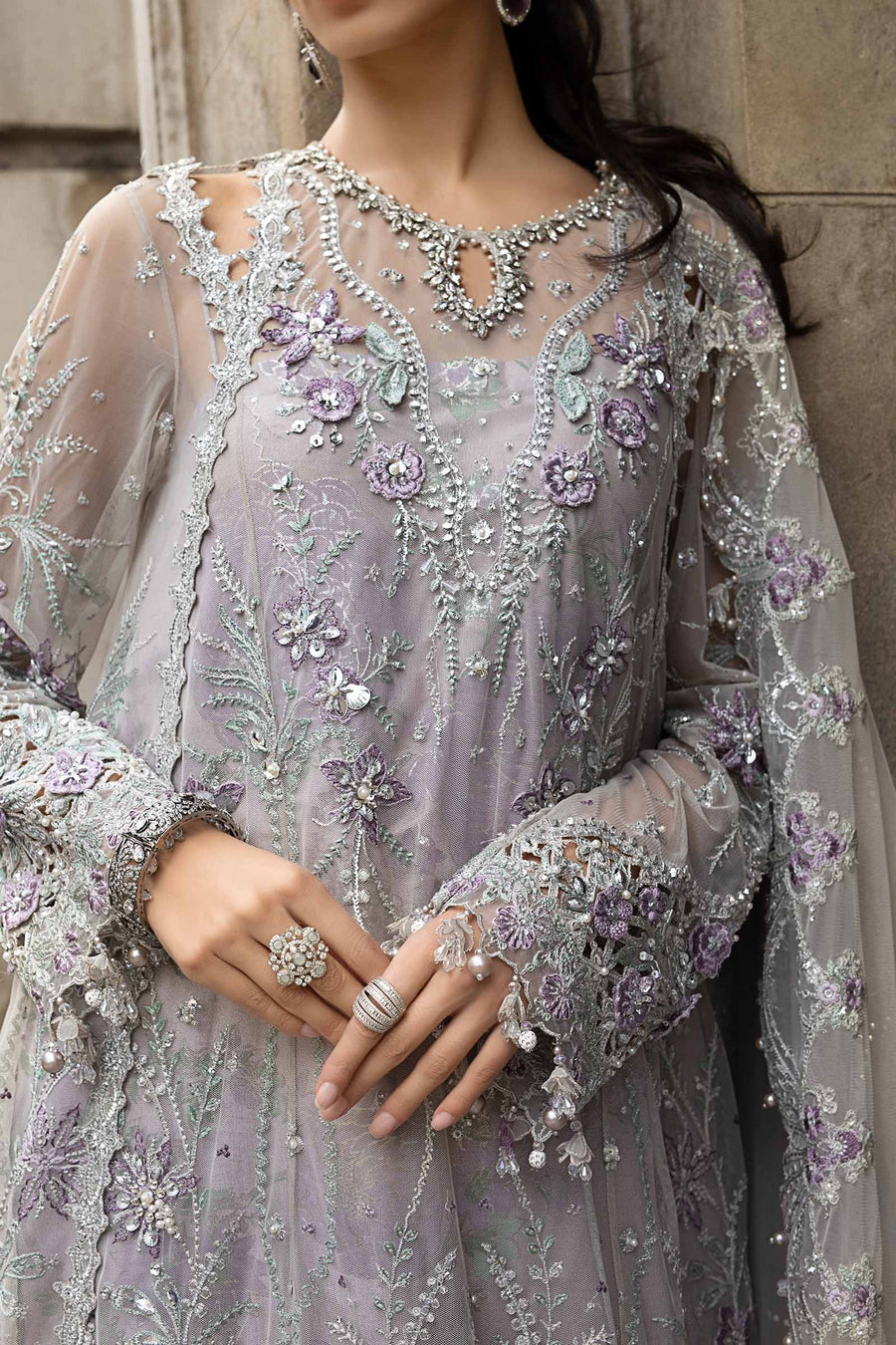 Maria.B Soiree Embroidered Net Unstitched 3Pc Suit WF-09-07