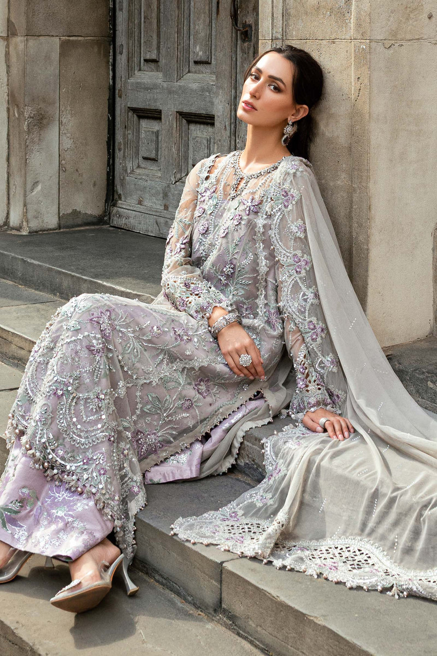 Maria.B Soiree Embroidered Net Unstitched 3Pc Suit WF-09-07
