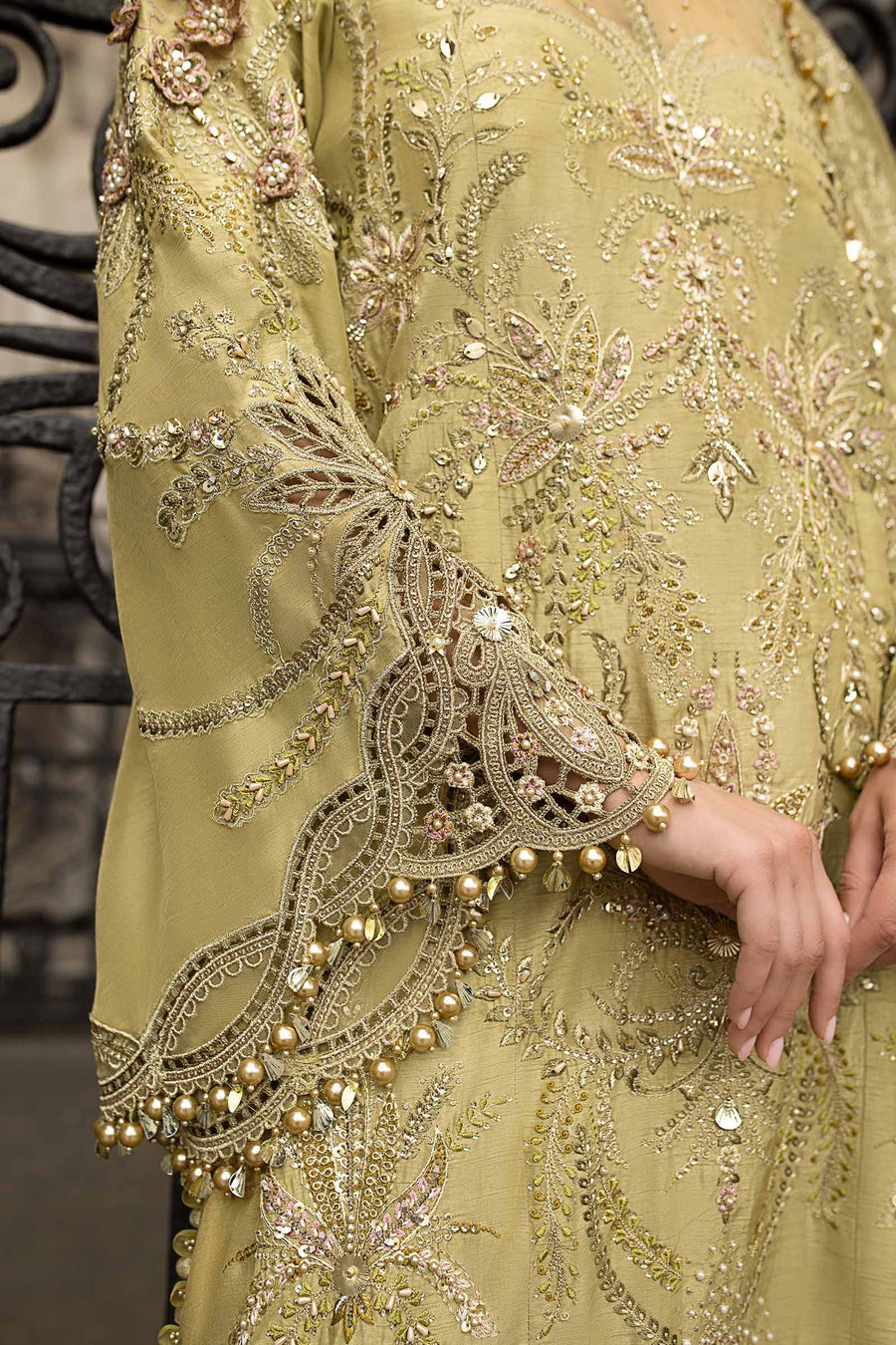 Maria.B Soiree Embroidered Raw Silk Unstitched 3Pc Suit WF-09-08