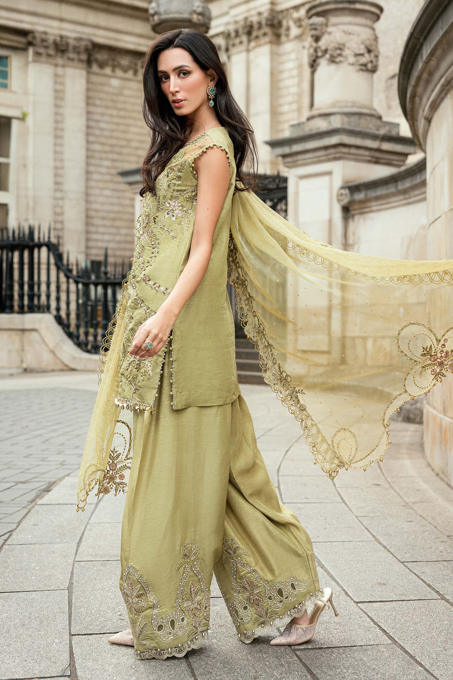Maria.B Soiree Embroidered Raw Silk Unstitched 3Pc Suit WF-09-08