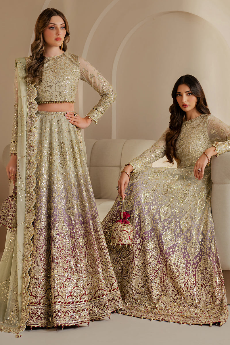 Jazmin Wedding Formal Embroidered Chiffon Unstitched 3Pc Suit WF'25-01