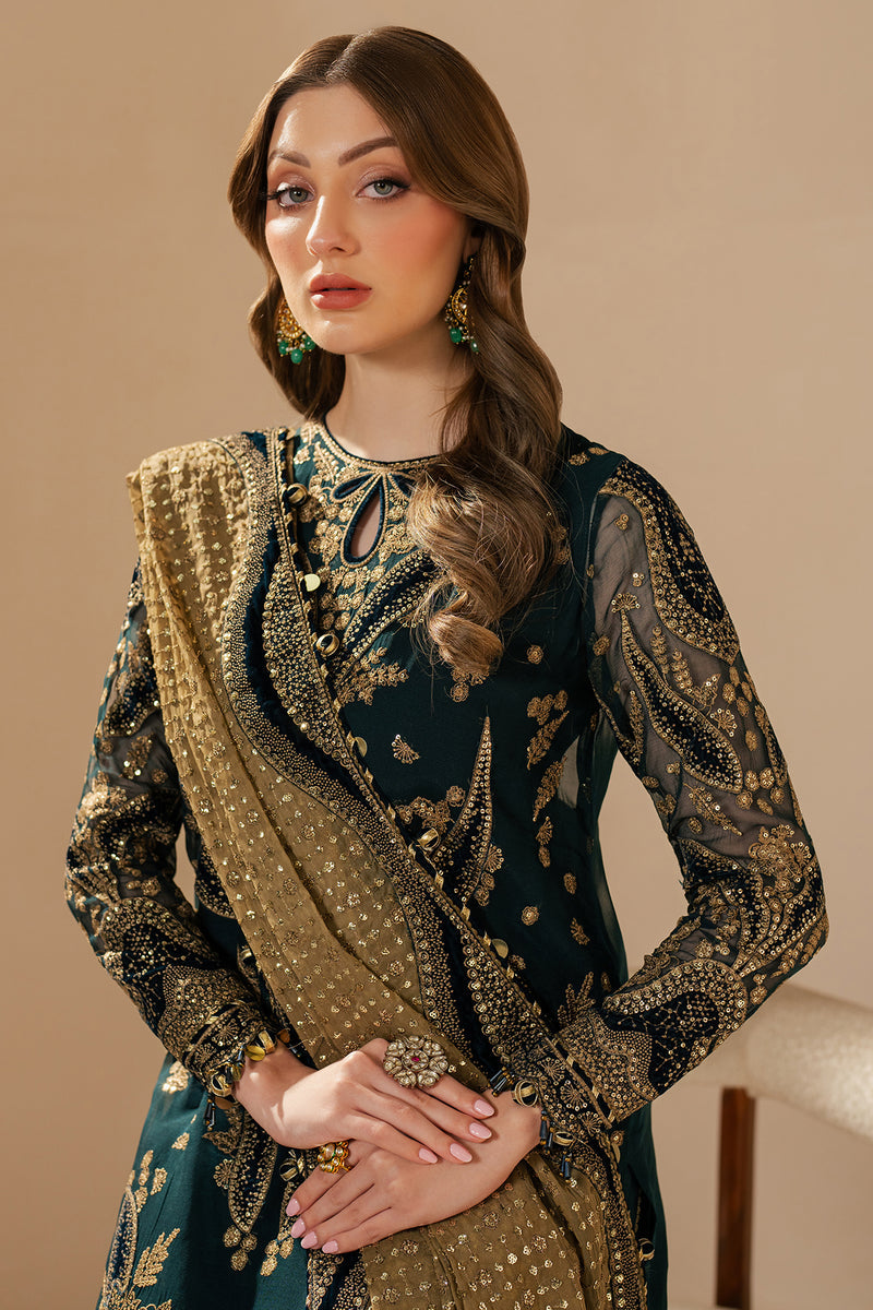 Jazmin Wedding Formal Embroidered Chiffon Unstitched 3Pc Suit WF'25-06