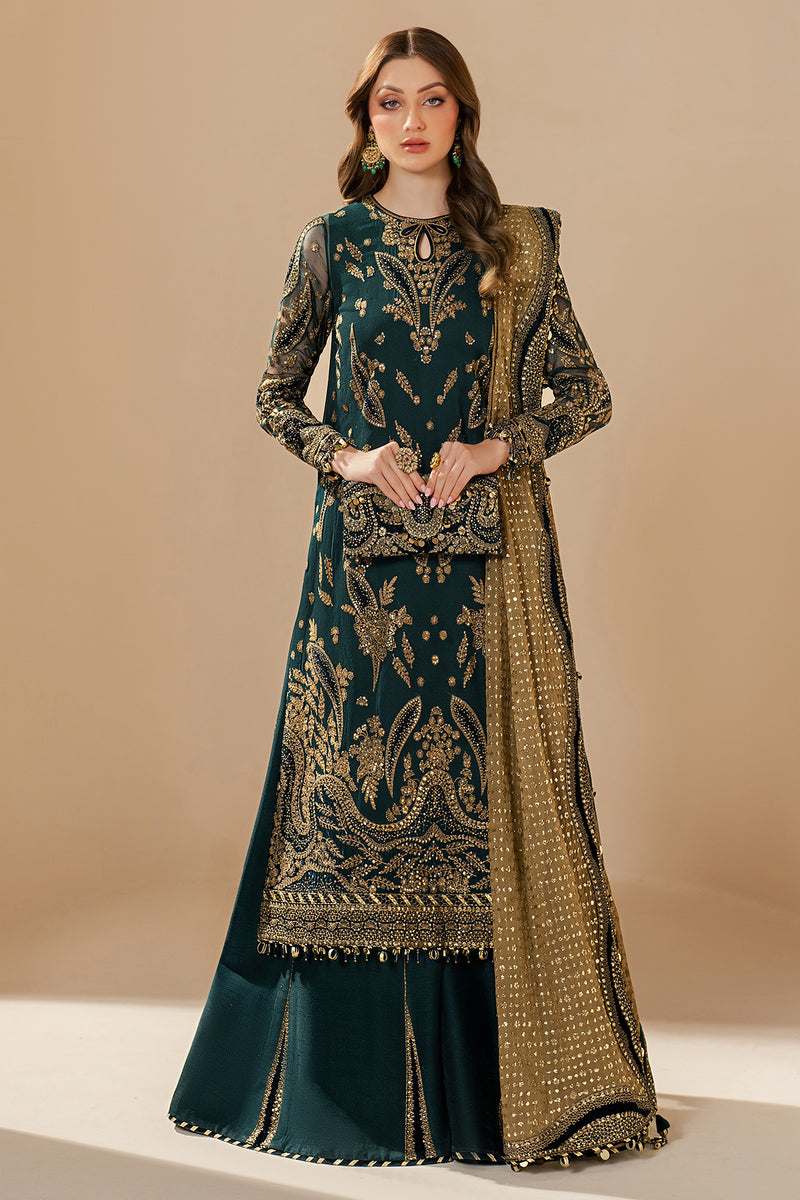 Jazmin Wedding Formal Embroidered Chiffon Unstitched 3Pc Suit WF'25-06