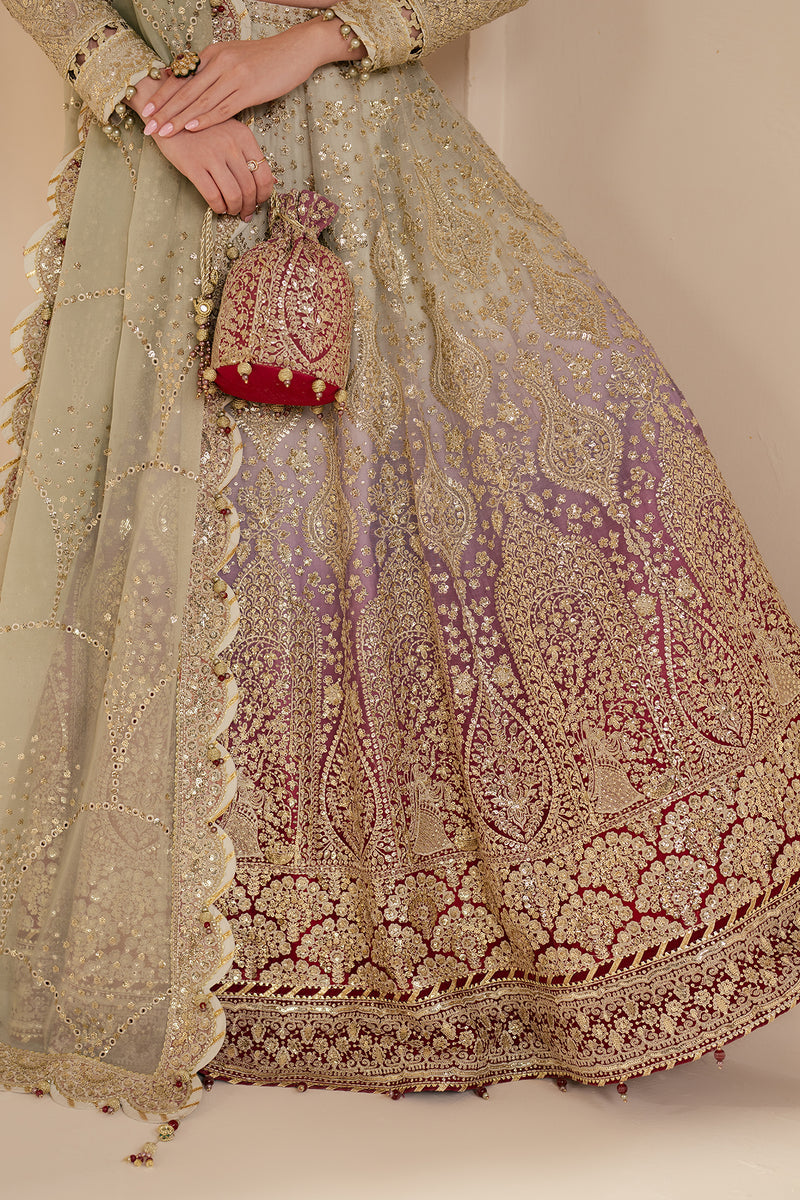 Jazmin Wedding Formal Embroidered Chiffon Unstitched 3Pc Suit WF'25-09