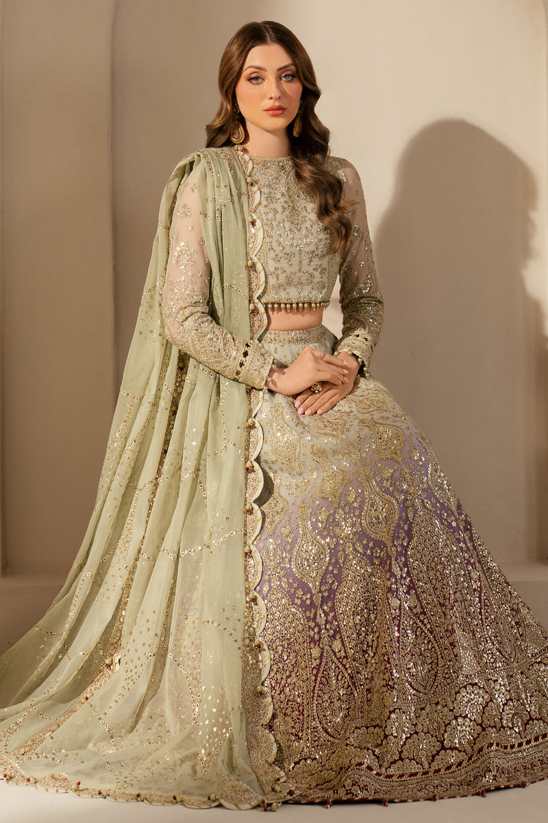 Jazmin Wedding Formal Embroidered Chiffon Unstitched 3Pc Suit WF'25-09