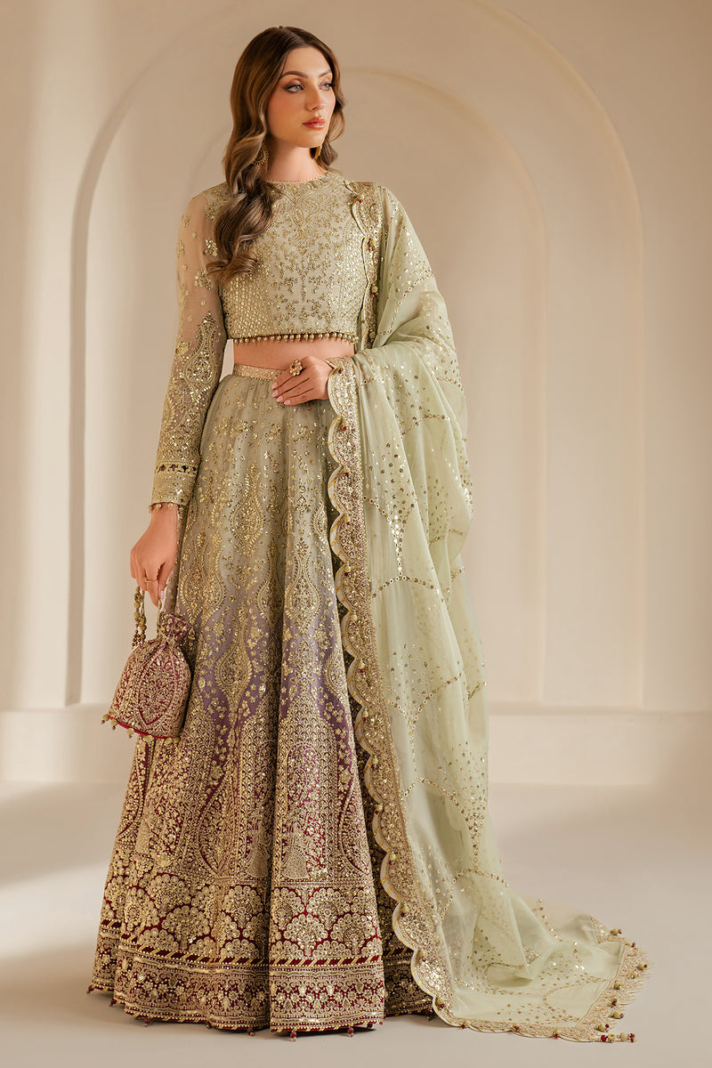 Jazmin Wedding Formal Embroidered Chiffon Unstitched 3Pc Suit WF'25-09