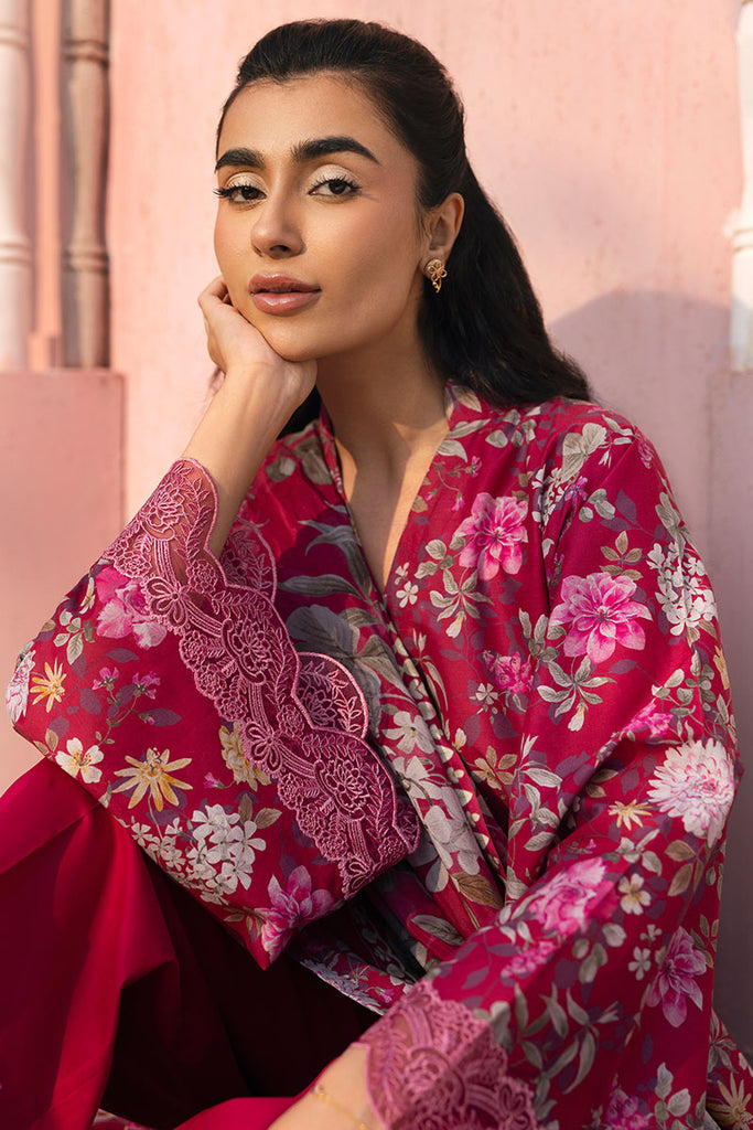 Cross Stitch Premium Embroidered Lawn Unstitched 3Pc Suit - WHIMSICAL ZEST