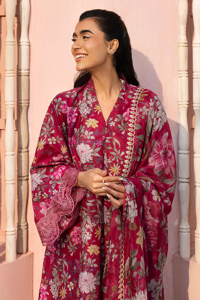 Cross Stitch Premium Embroidered Lawn Unstitched 3Pc Suit - WHIMSICAL ZEST