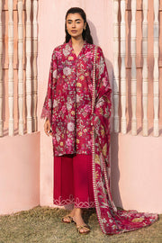 Cross Stitch Premium Embroidered Lawn Unstitched 3Pc Suit - WHIMSICAL ZEST