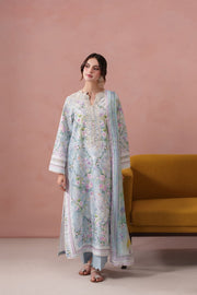 Neeshay Summer Diary Embroidered Lawn Unstitched 3Pc Suit - WHISPERING IRIS