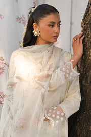 Cross Stitch Eid Lawn Unstitched Embroidered 3Pc Suit D-25 Whispering White