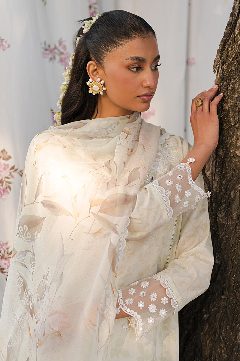 Cross Stitch Eid Lawn Unstitched Embroidered 3Pc Suit D-25 Whispering White