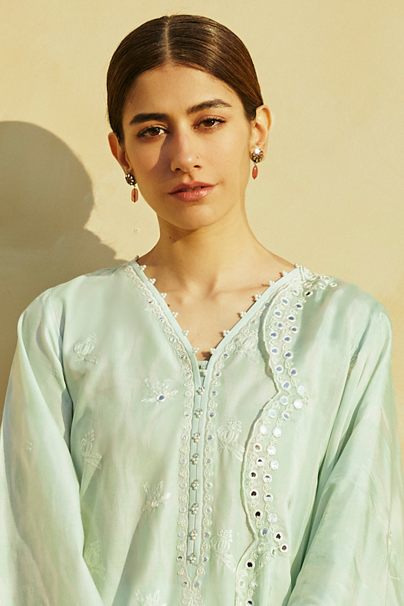 Cross Stitch Premium Embroidered Lawn Unstitched 3Pc Suit D-06 Whisper Mint
