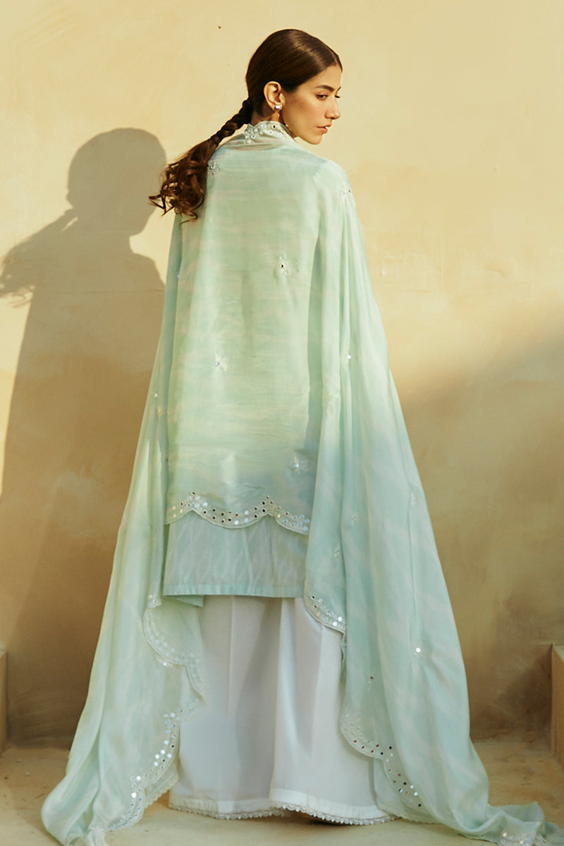 Cross Stitch Premium Embroidered Lawn Unstitched 3Pc Suit D-06 Whisper Mint