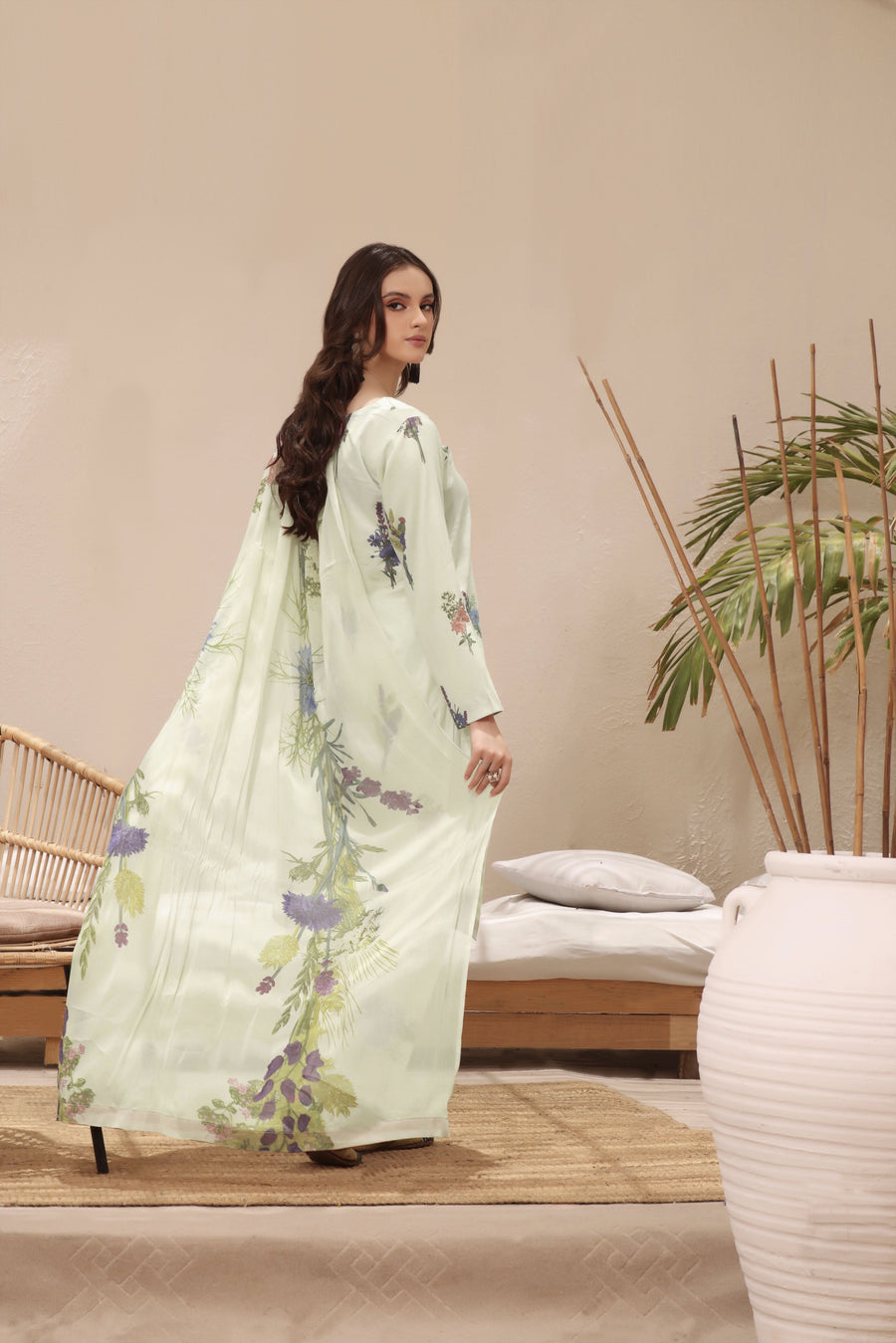 Feathers Premium Printed Lawn Unstitched 3Pc Suit WHITE BOUQUET-FT242