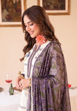 Faiza Faisal FNF Prints Unstitched Lawn 3Pc Suit - WHITY PLUM