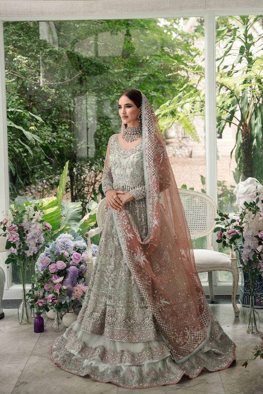 Alif by AJR Couture Embroidered Net Unstitched 3Pc Suit - WISTERIA